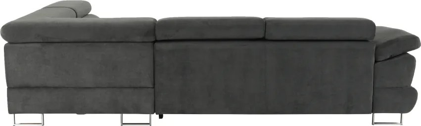 Ülőgarnitúra tárolóhellyel, szürke, szövet, balos, BUTON R