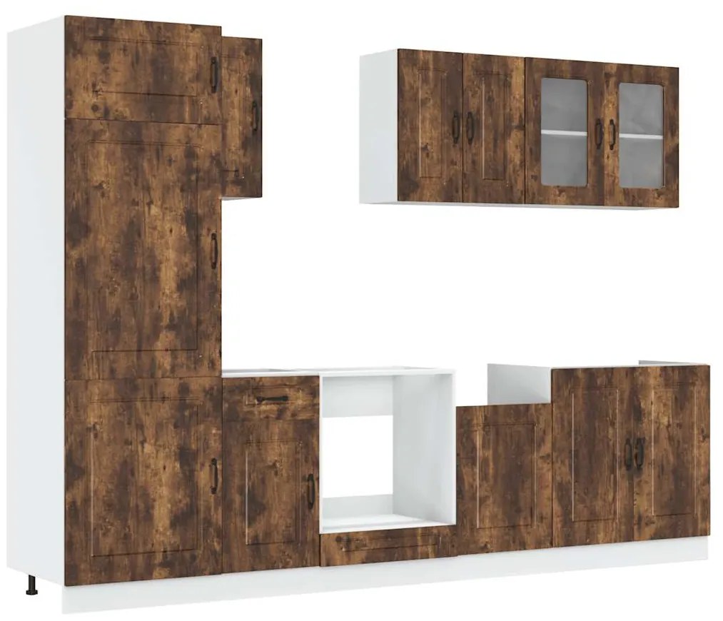 vidaXL 8 részes konyhaszekrény szett Kalmar füstölt tölgy műszaki fa