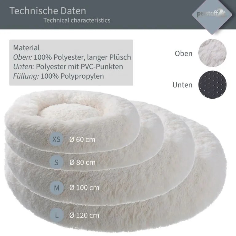 Pestuff Kutyafekhely kerek alakú bézs 120 cm