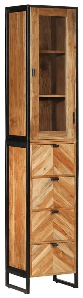 vas és tömör mangófa fürdőszobai szekrény 40 x 27 x 190 cm