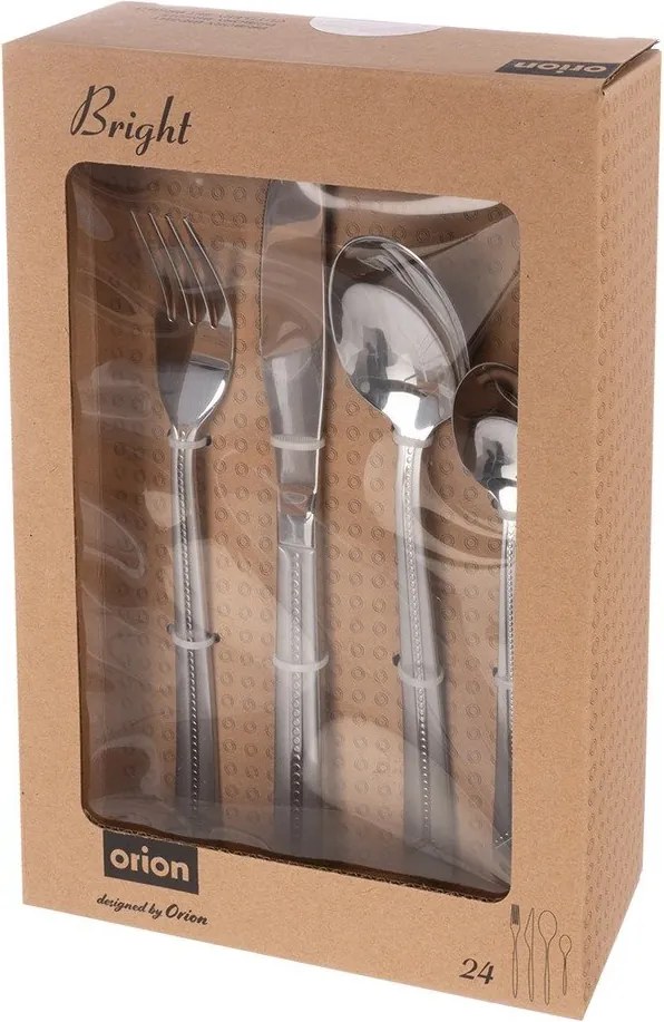 Ezüstszínű rozsdamentes acél evőeszköz készlet 24 db-os Bright – Orion
