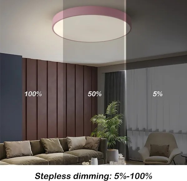 Brilagi - LED dimmelhető mennyezeti lámpa POOL LED/60W/230V 3000-6000K 60 cm rózsaszín+távirányító