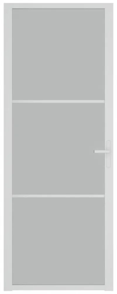 fehér matt üveg és alumínium beltéri ajtó 76 x 201,5 cm