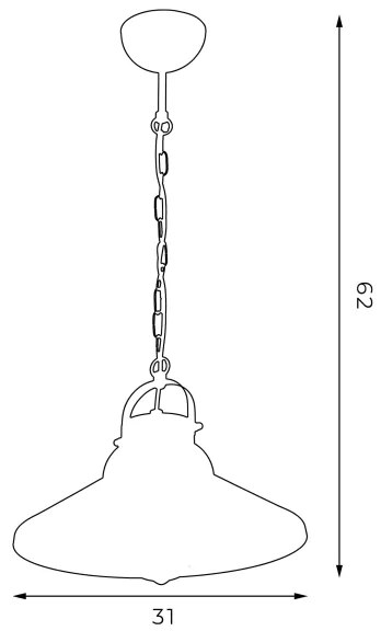Csillár láncon IRON 1xE27/60W/230V