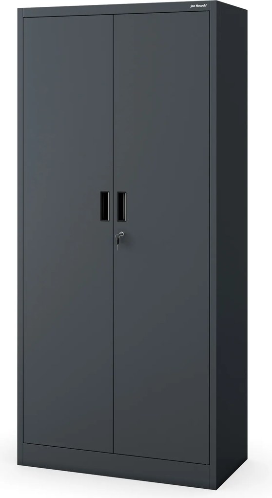 4 polcos fém irodai szekrény, antracit, 1750x800x400 mm: JAN Compact