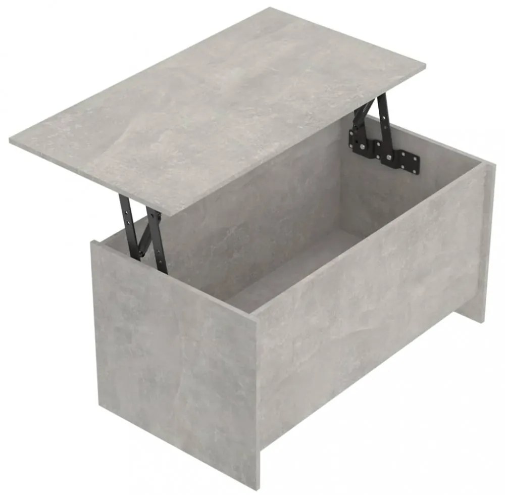 betonszürke szerelt fa dohányzóasztal 102 x 55,5 x 52,5 cm