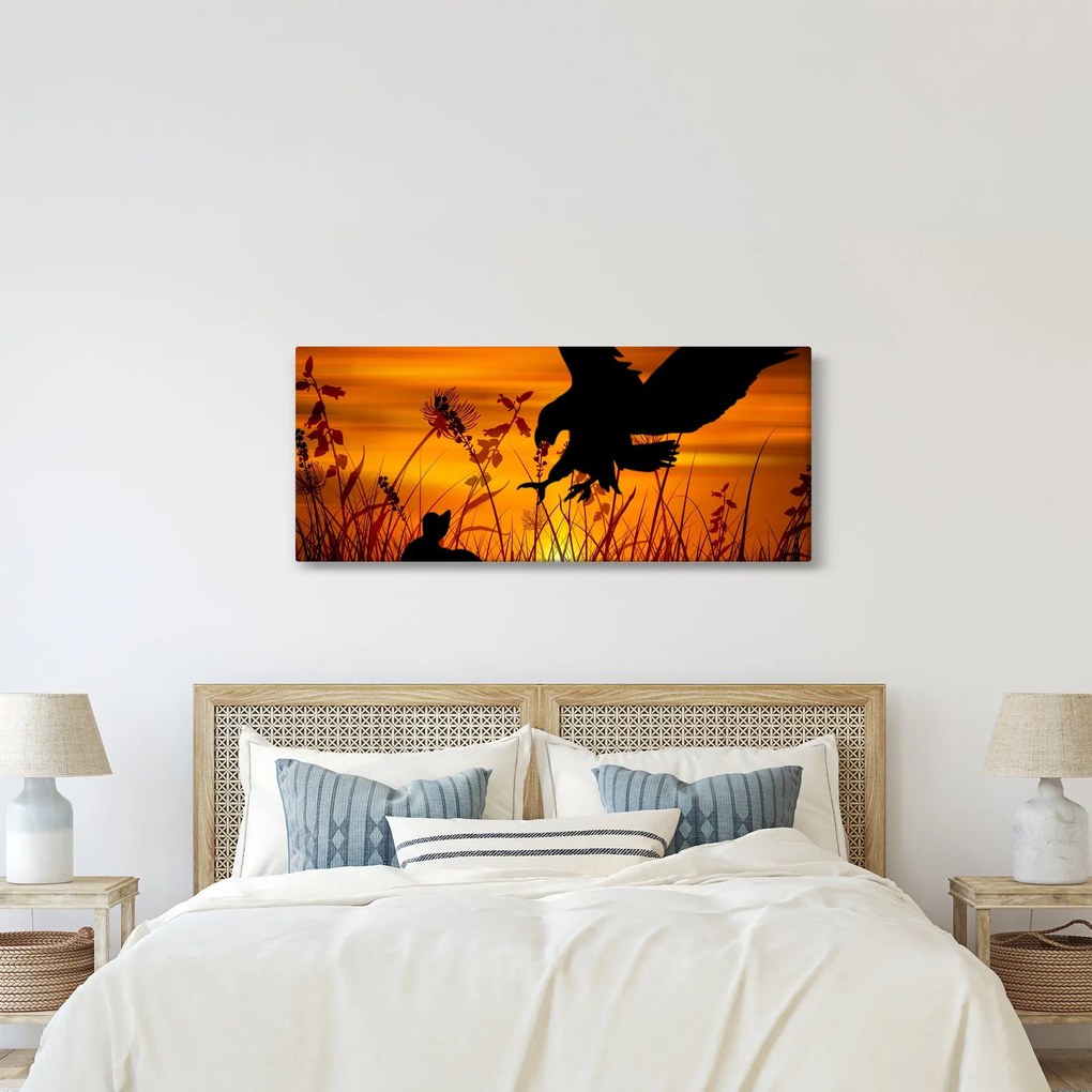 A ragadozó sziluettjének képe (120x50 cm)