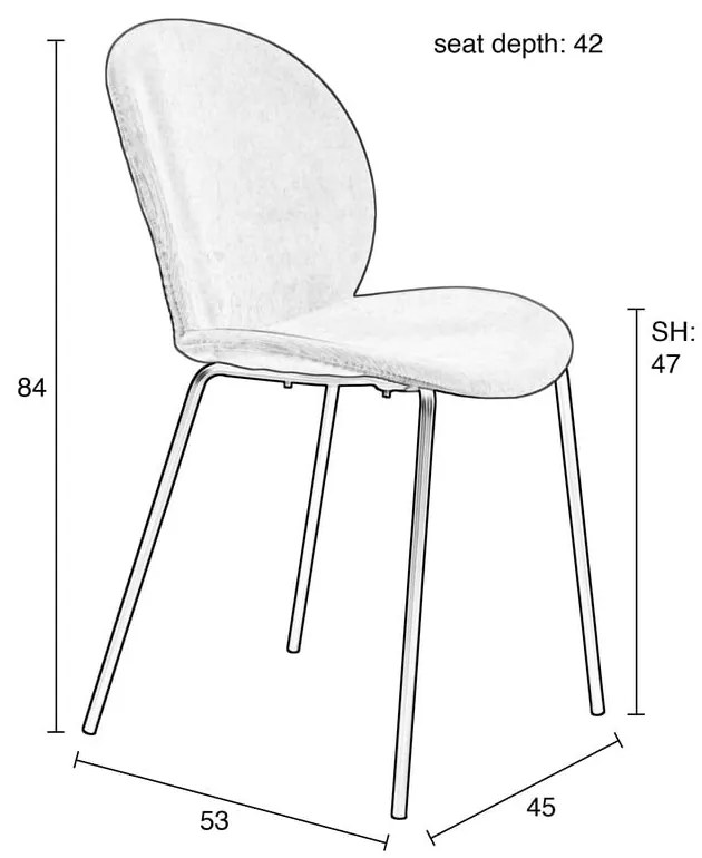 Téglavörös étkezőszék szett 2 db-os Bonnet – Zuiver