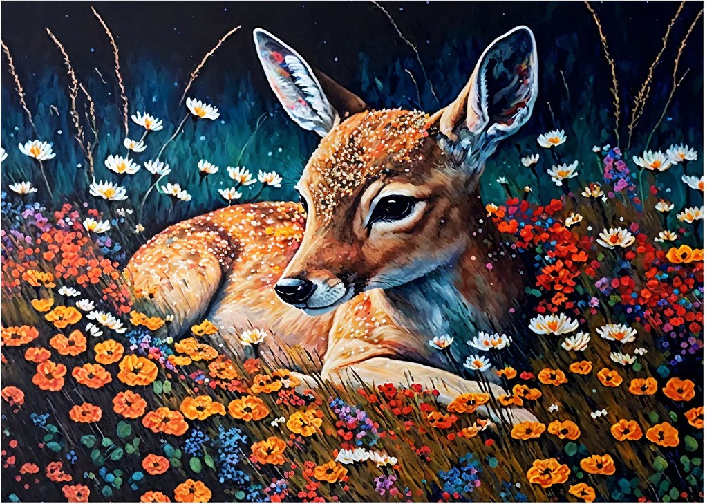 Kép - Festett szarvas (70x50 cm)