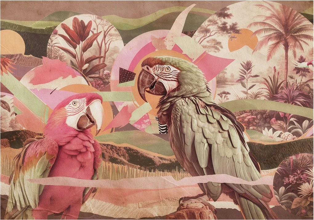 Flizelin fotótapéta Hálószoba Nappali Trópusi madarak 312x219 Ragasztó