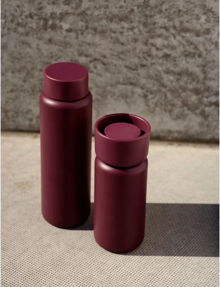 Borvörös rozsdamentes acél termobögre 650 ml Singles – Zone