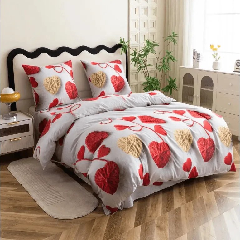 Povlečení z mikrovlákna VELHEART červené Ágyneműhuzat mérete: 2 db 70 x 80 cm | 160 x 200 cm