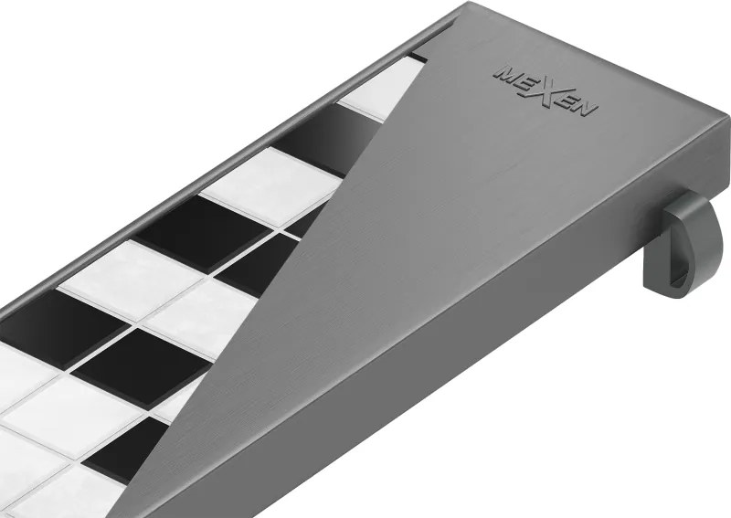 Mexen Flat M13 burkolat 2 az 1-ben vonalmenti lefolyóhoz 100 cm, szálcsiszolt gun szürke - 1E19100