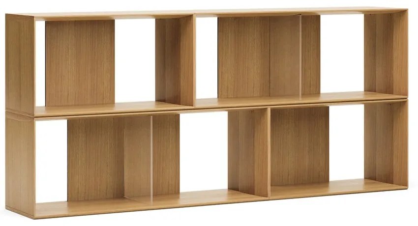 Natúr színű moduláris polcrendszer szett tölgyfa dekorral 4 db-os 168x76 cm Litto – Kave Home