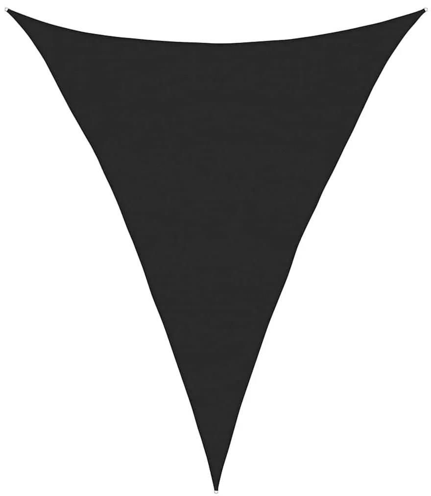 fekete háromszög alakú HDPE napvitorla 160 g/m² 3x4x4 m