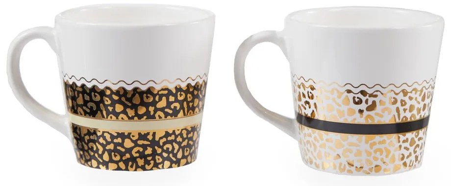 Fehér-aranyszínű agyagkerámia bögre szett 2 db-os 300 ml London – Premier Housewares