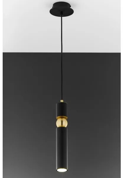 Jupiter 2003 - Csillár zsinóron ALAS 1xGU10/10W/230V fekete/arany