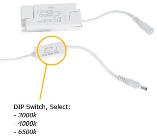 Süllyesztett LED panel fehér téglalap alakú LED-del 3000K - 6500K Dip kapcsolóval - Seagal