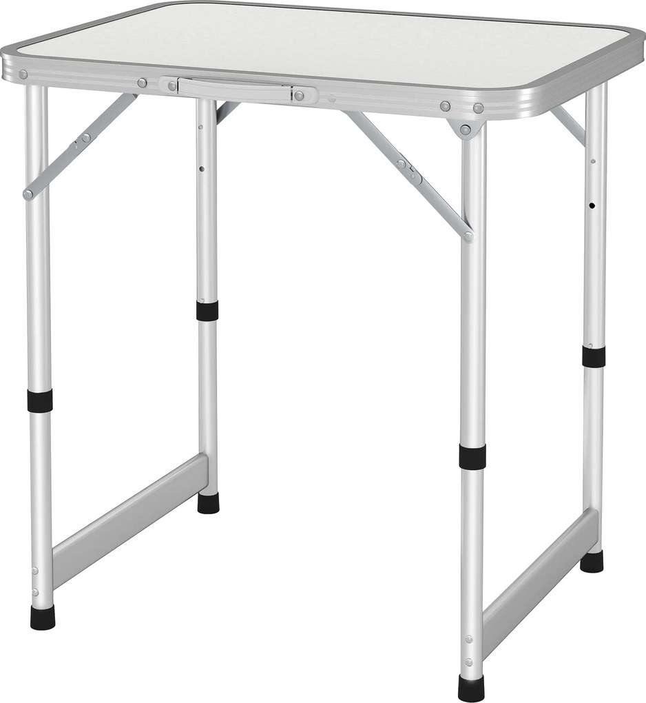 Outsunny Hajtható Piknikasztal, bőröndhöz hasonló, tengerparti kempingezéshez 60x45x64cm Alumínium Magasságállító | Aosom