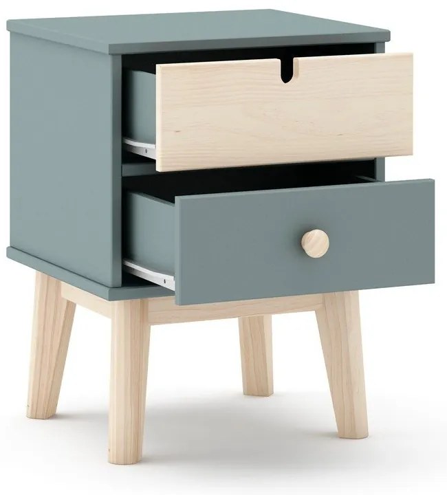 Szürkészöld gyerek éjjeliszekrény Estefania – Marckeric