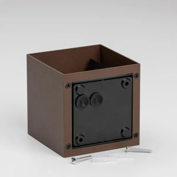BRILAGI - CUBE LED kültéri fali lámpatest, 6W, 230V, barna, IP54