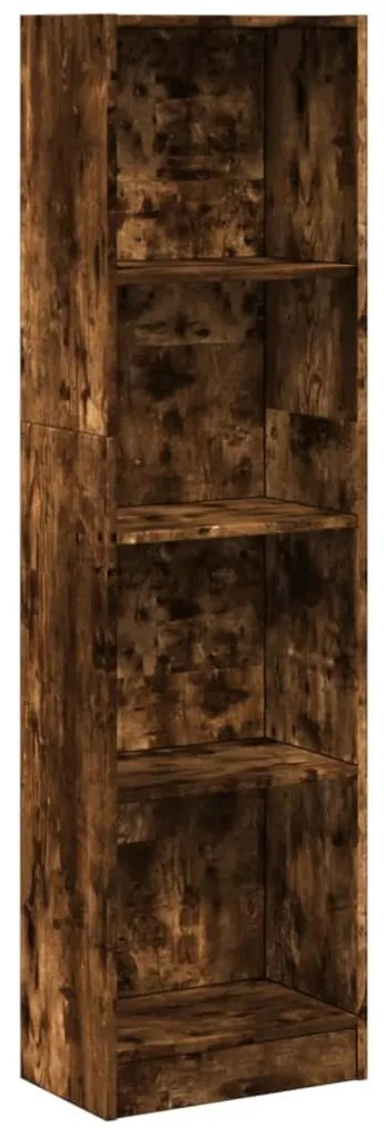 füstös tölgy színű szerelt fa könyvszekrény 40 x 24 x 143 cm