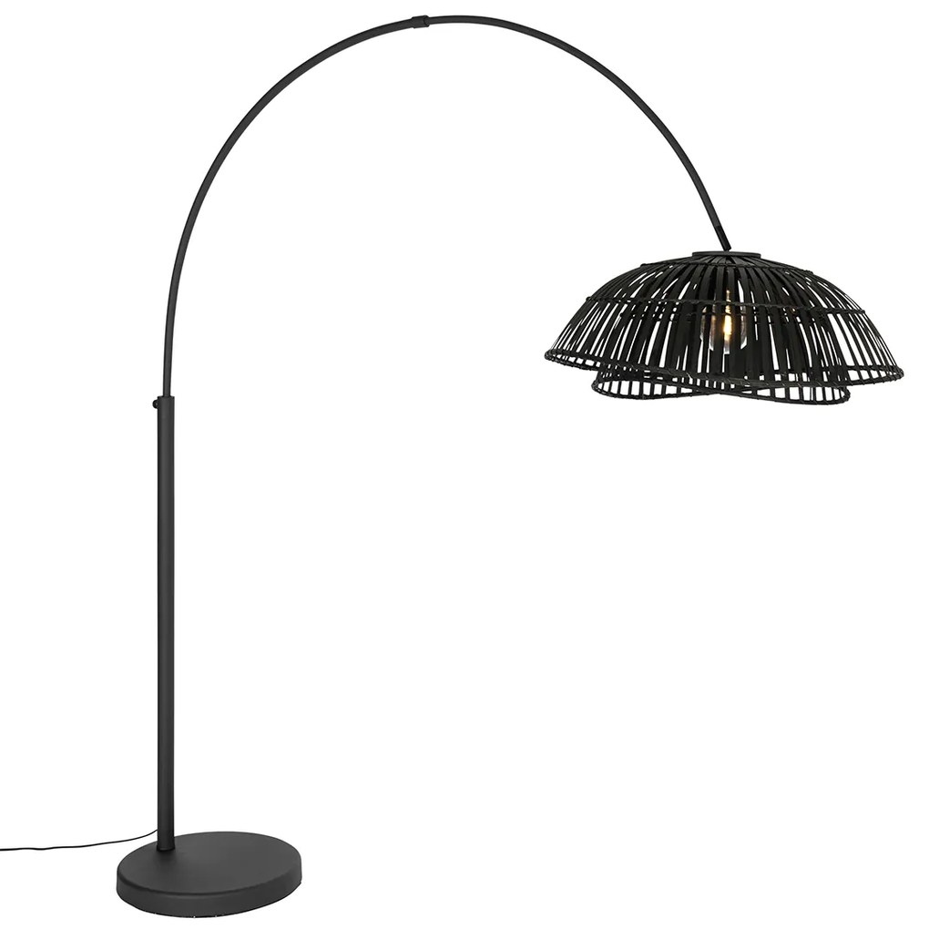 Keleti íves lámpa fekete bambuszból - Pua