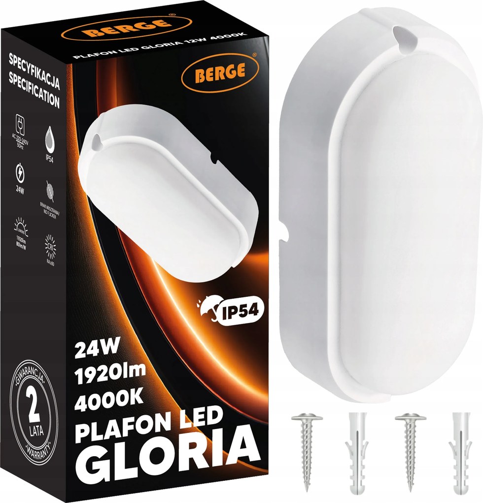 Mennyezeti lámpa Led Plafon 24W 1920lm Semleges 4000K IP54 Falra szerelhető lámpatest