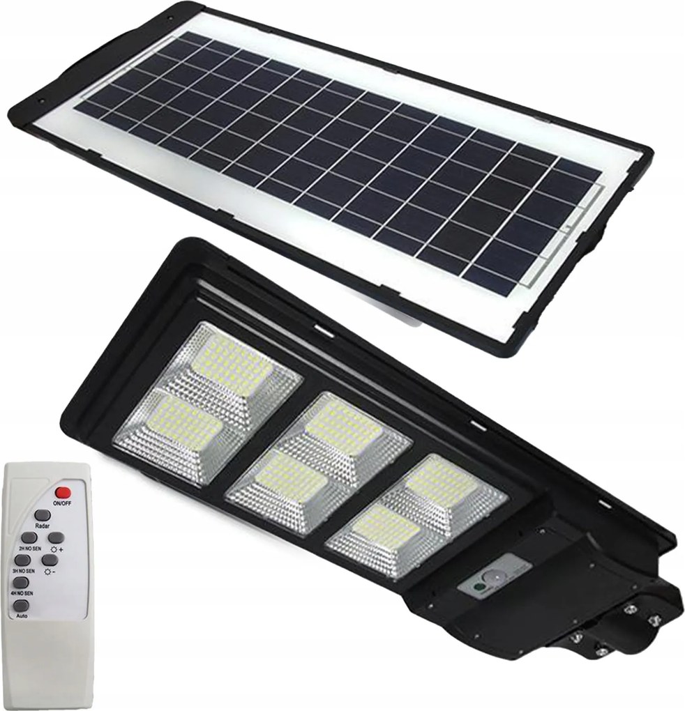 Led utcai napelemes lámpa 270W 6000K IP65 fekete érzékelő távirányító