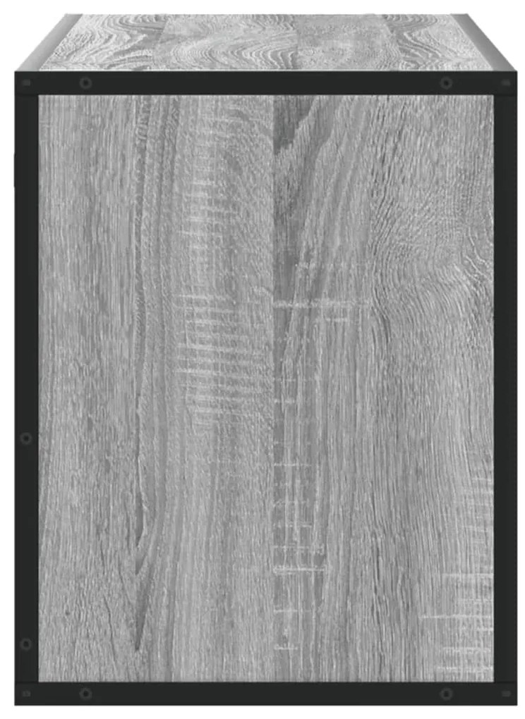 szürke sonoma színű szerelt fa és fém TV-szekrény 100x31x39,5cm