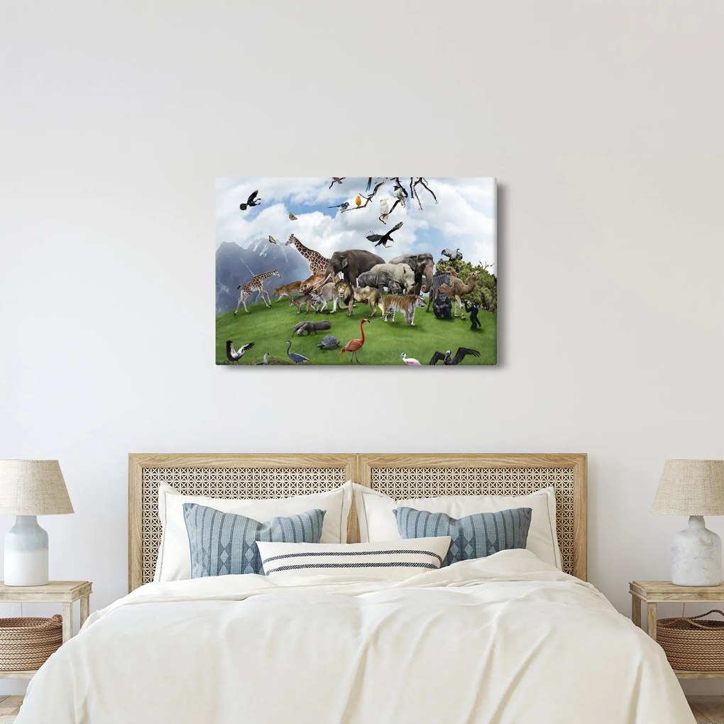 Kép - állatok a szigeten (90x60 cm)
