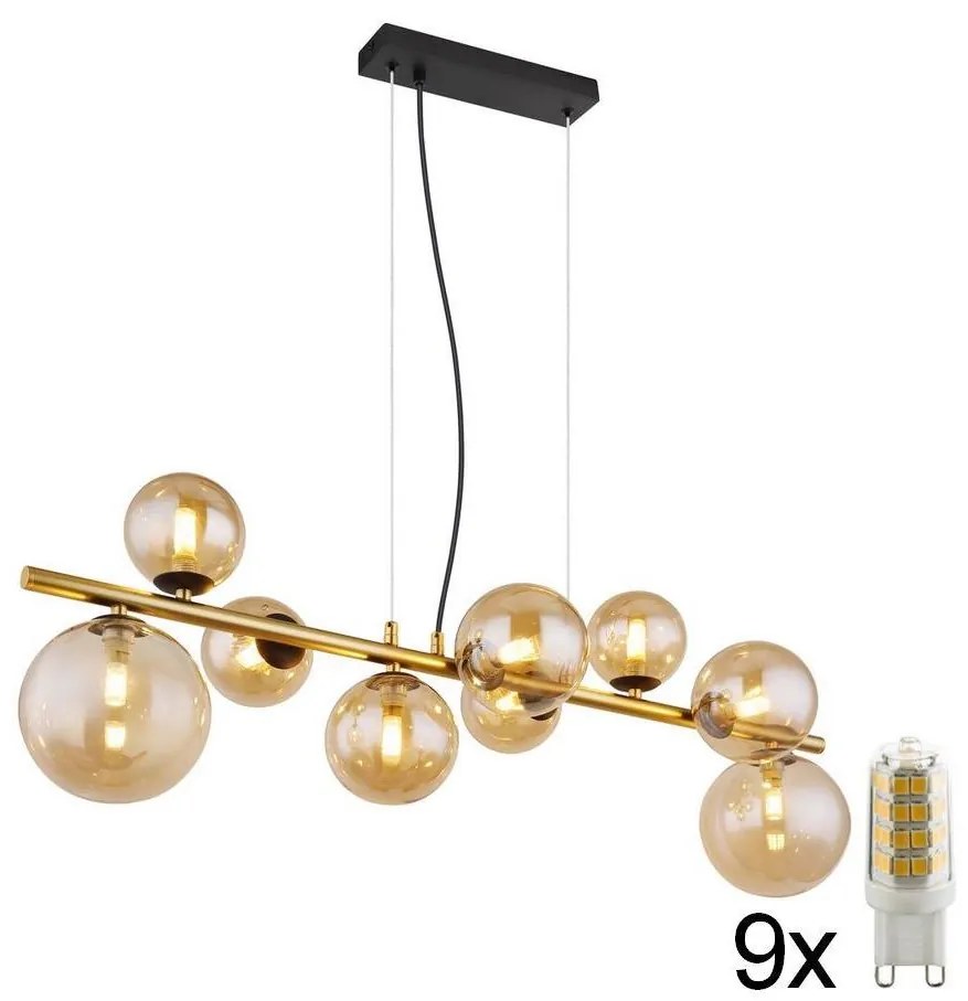 Globo Globo 56135-9H - LED Csillár zsinóron RIHA 9xG9/3W/230V sárgaréz GL6873