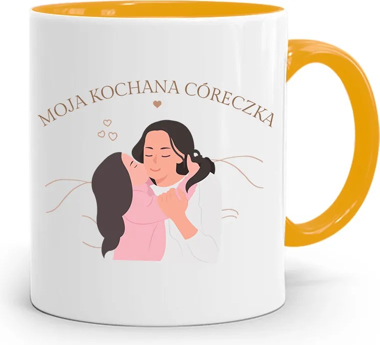 Sárga Bögre Lányomnak Drága Kislányom fényképes nyomattal