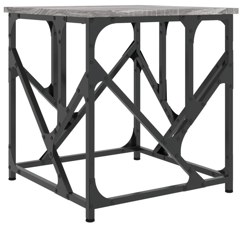 Szürke sonoma színű szerelt fa dohányzóasztal 45 x 45 x 47,5 cm
