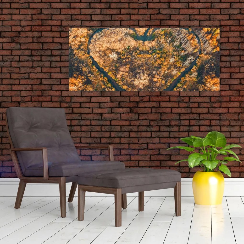 Kép - Szív alakú folyó (120x50 cm)