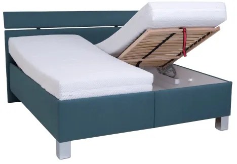 Kárpitozott ágy tárolóval, matrac nélkül ALIS 160x200 cm petrolkék