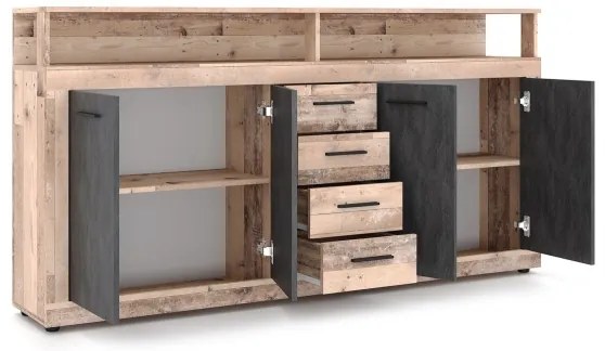 RUNA komód, világosbarna/antracit