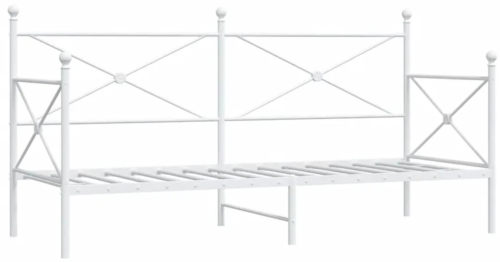 kanapéágy matrac nélkül fehér 90x200 cm acél