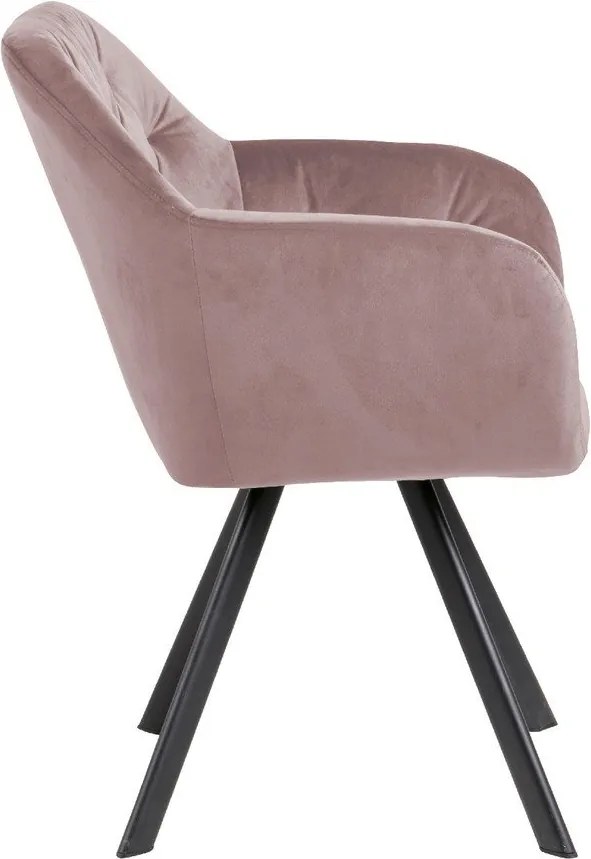 Világos rózsaszín kárpitozott karfás étkezőfotel Lola – Actona