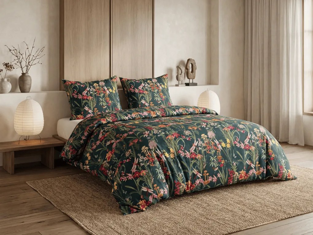 Mikroszálas ágynemű MYSTIC GARDEN sötétzöld Ágyneműhuzat mérete: 70 x 90 cm | 140 x 220 cm
