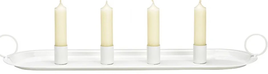 Adventi fém gyertyatartó ARRANGEMENT  49x14 cm - több színben Termék színe: Fekete