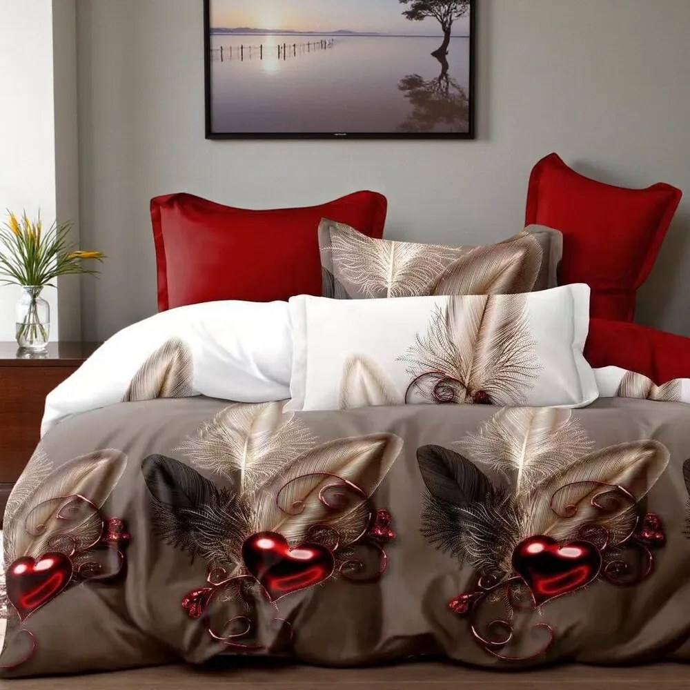 Krepp ágynemű Homa CEREA CAPPUCCINO 3 részes 140x200 cm