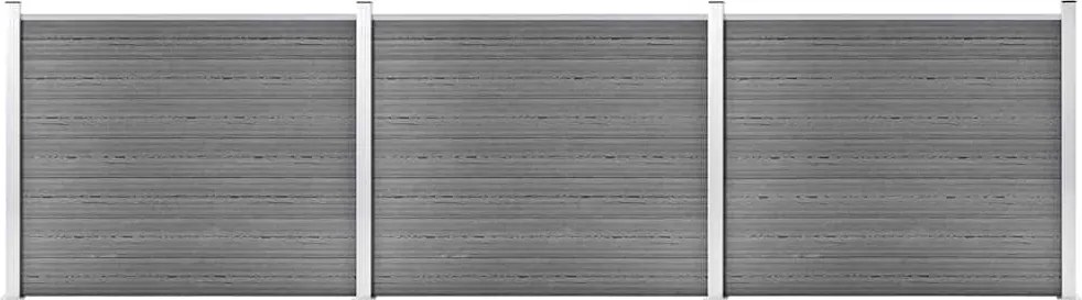 vidaXL szürke WPC kerítéspanelszett 526 x 146 cm
