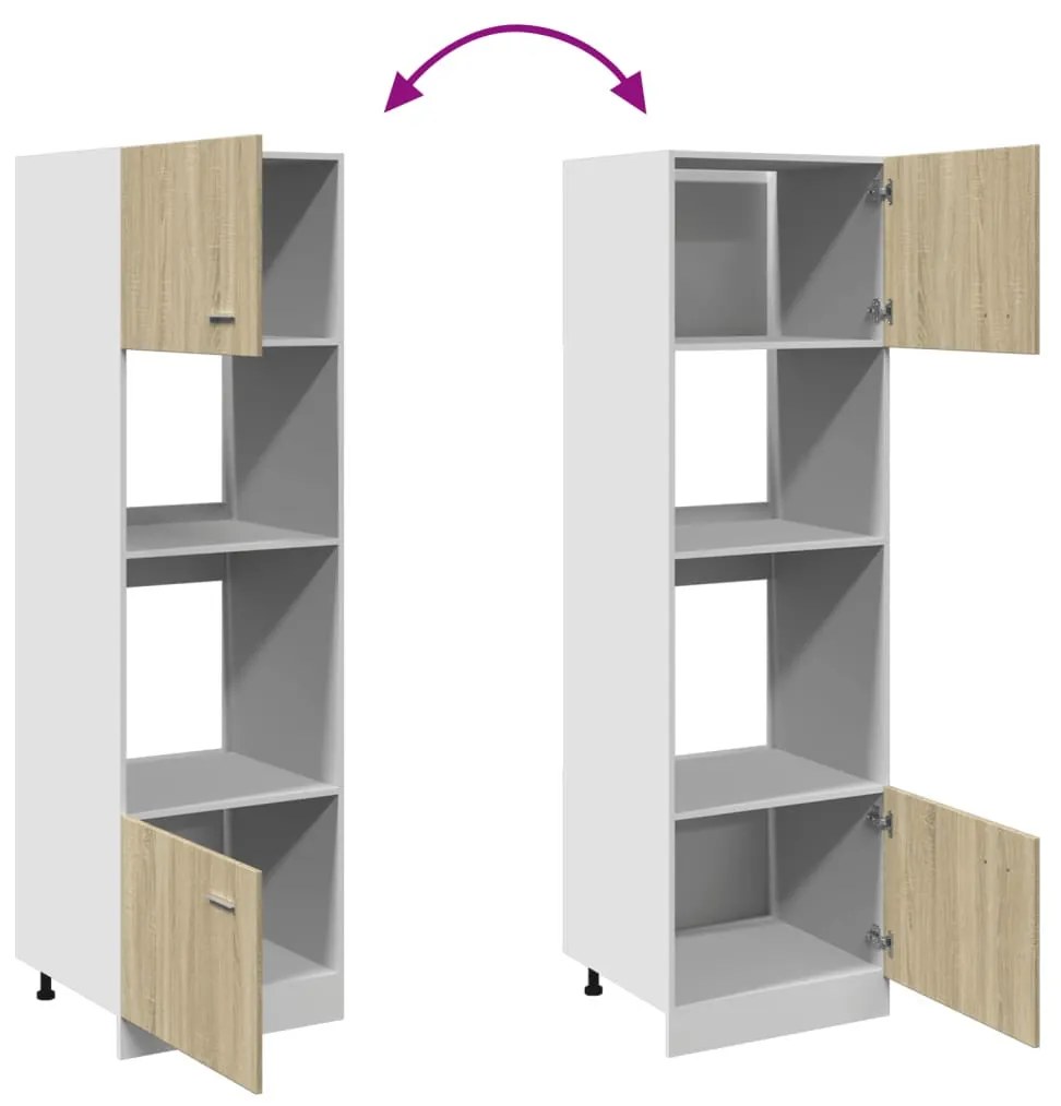 vidaXL “Lyon” sonoma színű szerelt fa mikrohullámú sütő szekrény