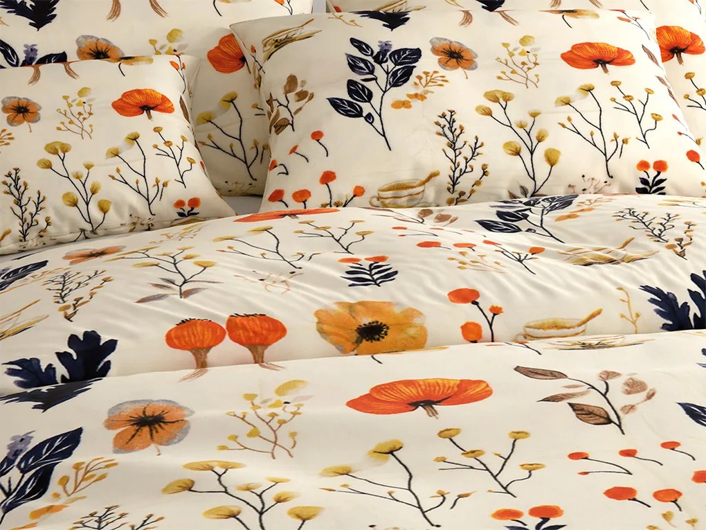 Mikroplüss ágyneműhuzat PAPAVA krémszínű Ágyneműhuzat mérete: 70 x 90 cm | 140 x 200 cm