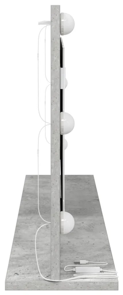 LED világítással ellátott tükör Betonszürke 100x45x18 cm