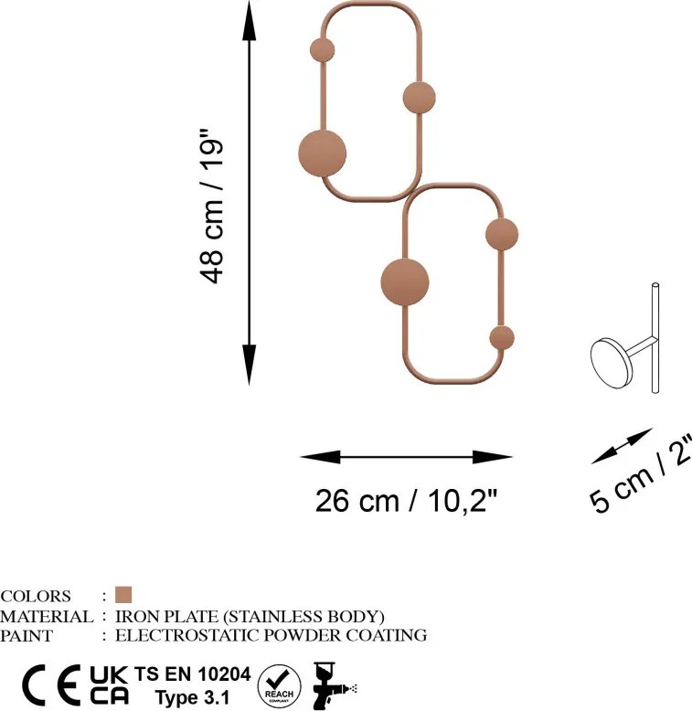Fém falikampó, 26×5 cm – TR494PYT1162