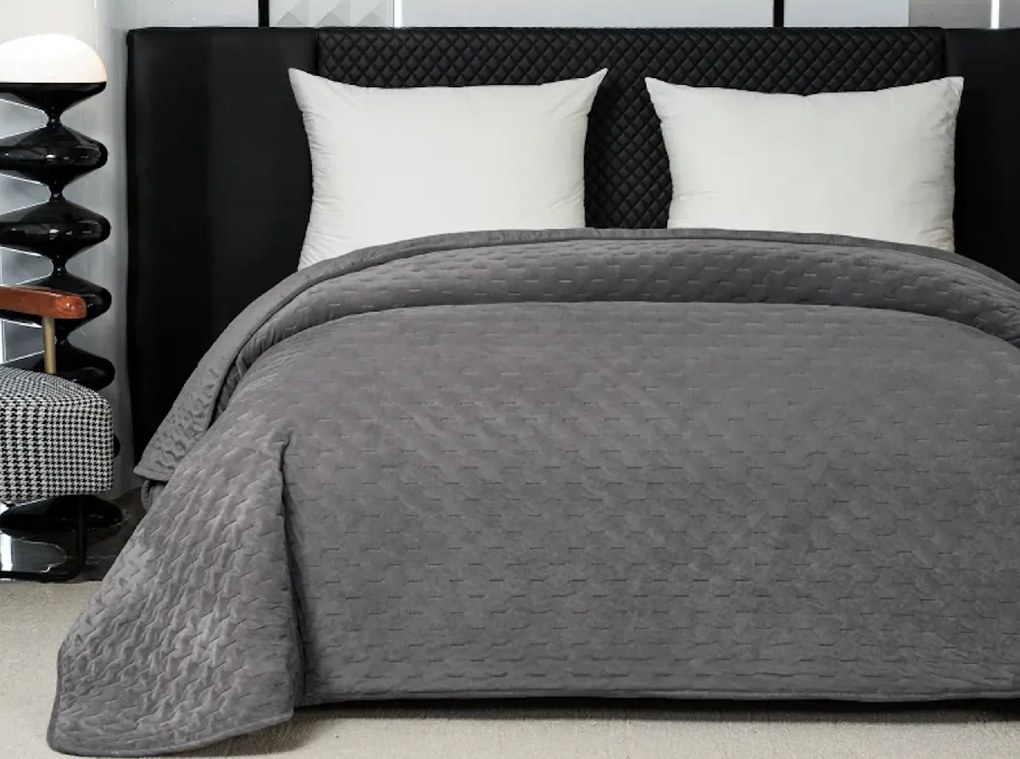 Bársony ágytakaró ASTRALIA, szürke Méret: 200 x 220 cm