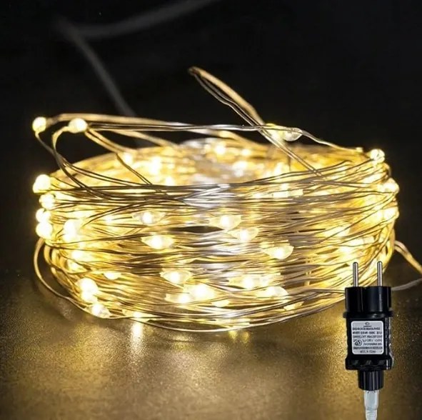 Fénylánc 100/200/300 mikro Led beltéri és kültéri használatra