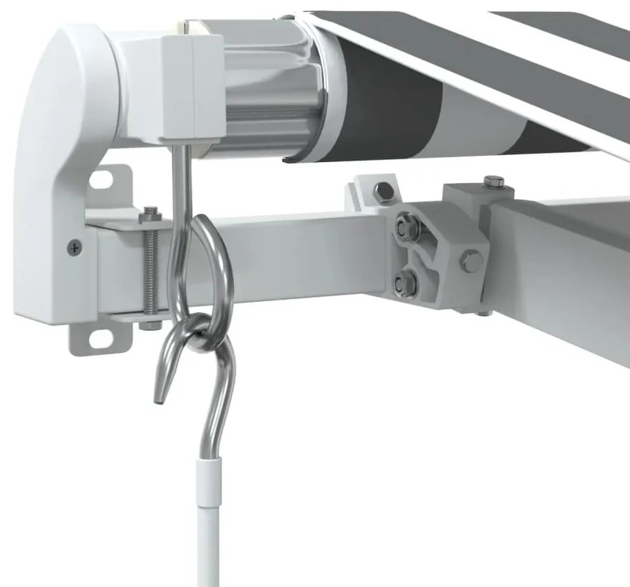 antracitszürke-fehér LED-es kézi napellenző 400 x 350 cm